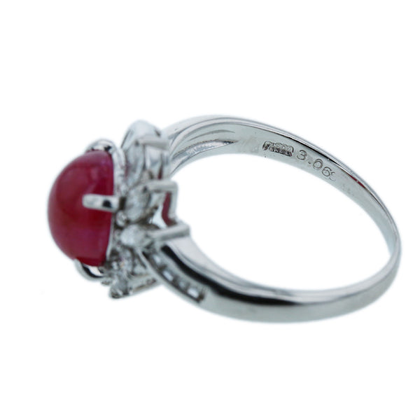 Pt900 プラチナ ルビー3.06ct ダイヤ0.62ct リング 指輪 レディース 12.5号 【中古】