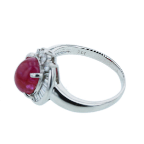 Pt900 プラチナ ルビー3.06ct ダイヤ0.62ct リング 指輪 レディース 12.5号 【中古】