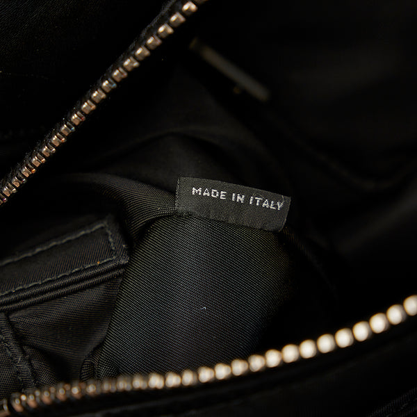 プラダ ブラック グレー ナイロン レザー ハンドバッグ レディース PRADA 【中古】