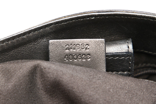 グッチ アビー GGキャンバス 211982 ブラック 黒 キャンバス レザー トートバッグ レディース GUCCI 中古