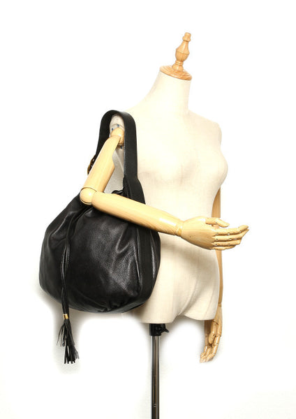 グッチ ソーホー 223951 ブラック レザー ショルダーバッグ レディース GUCCI 中古