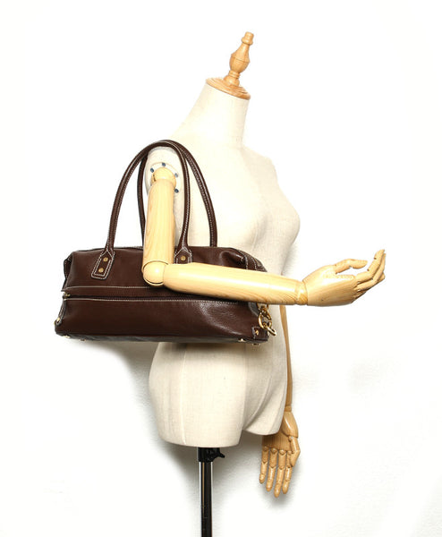 セリーヌ CE00/34 ブラウン レザー ショルダーバッグ レディース CELINE 中古