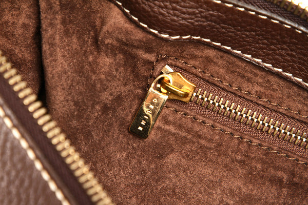 セリーヌ CE00/34 ブラウン レザー ショルダーバッグ レディース CELINE 中古