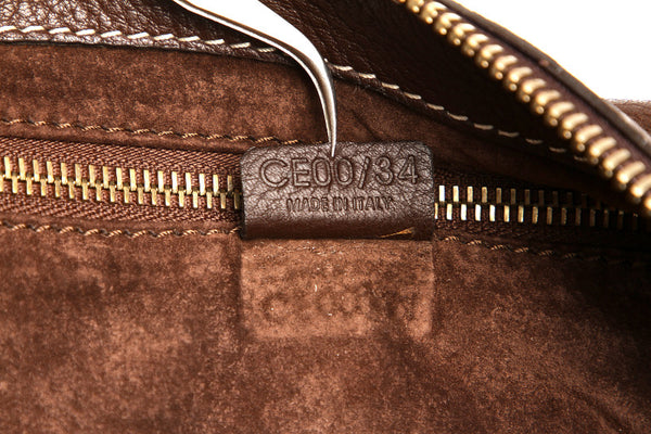 セリーヌ CE00/34 ブラウン レザー ショルダーバッグ レディース CELINE 中古
