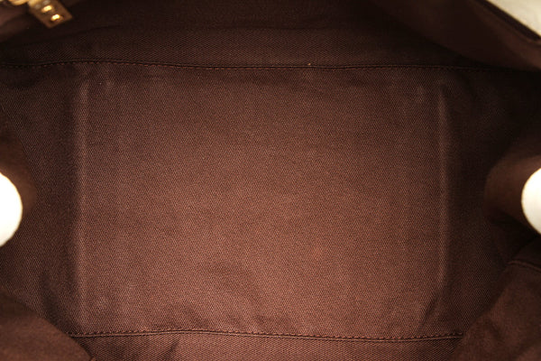 ロエベ アナグラム 290711 ホワイト ゴールド キャンバス レザー トートバッグ レディース LOEWE 中古