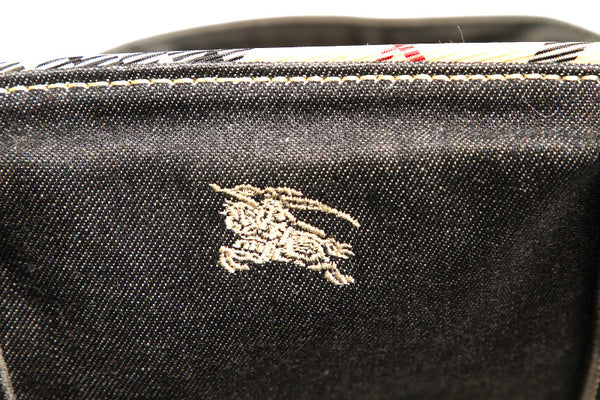 バーバリー ブラック キャンバス ハンドバッグ レディース BURBERRY 中古