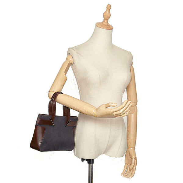 グッチ ジャガード　レザーバッグ　3525 73984 ブラウン レザー キャンバス ハンドバッグ レディース GUCCI 【中古】