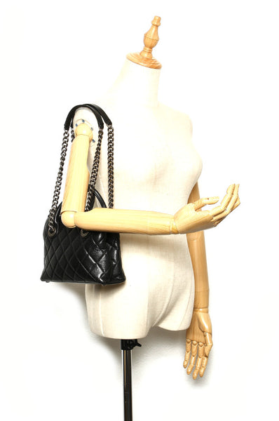 シャネル マトラッセ ブラック ラムスキン ハンドバッグ チェーン ショルダーバッグ 2WAY レディース CHANEL 中古