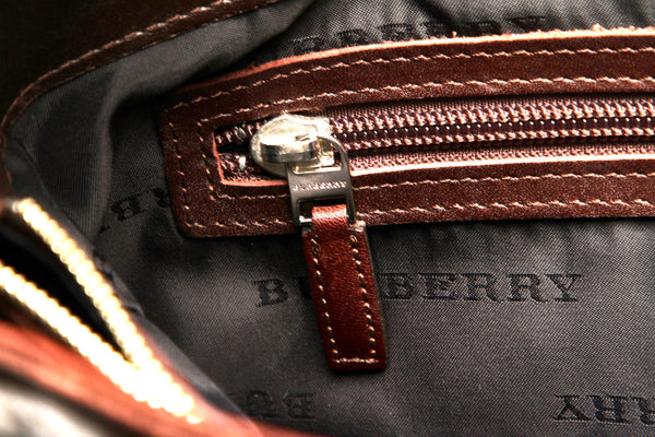バーバリー ノバチェック ブラウン 茶 キャンバス レザー トートバッグ レディース BURBERRY 中古