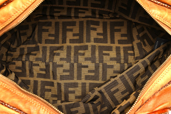 フェンディ ミニスパイ AG29287 ブラウン レザー ハンドバッグ レディース FENDI 中古