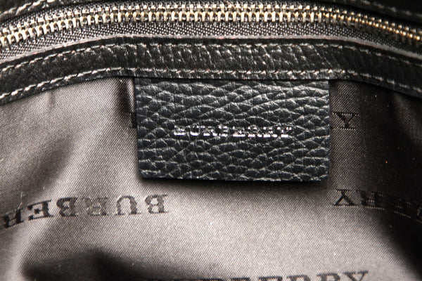 バーバリー ノバチェック ブラック ベージュ キャンバス レザー ハンドバッグ レディース BURBERRY 中古
