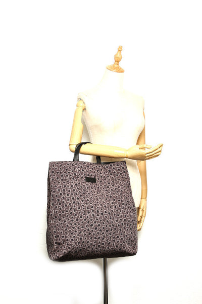 グッチ レオパード 341739 ブラック グレー キャンバス レザー トートバッグ ユニセックス GUCCI 中古