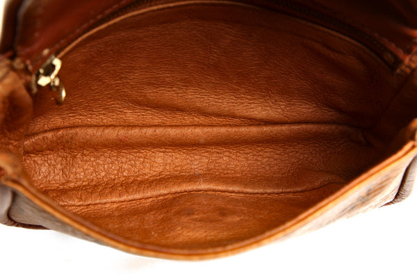 エム シー エム ブラウン 茶 レザー ショルダーバッグ レディース MCM 中古