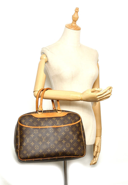 ルイ ヴィトン モノグラム ドーヴィル M47270 ブラウン 茶 PVC レザー ハンドバッグ レディース LOUIS VUITTON 中古