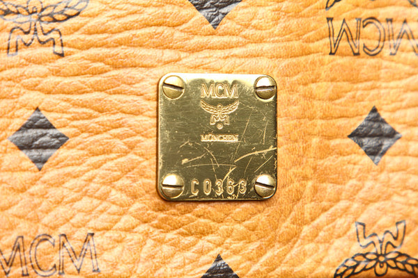 エム シー エム ブラウン 茶 レザー ショルダーバッグ レディース MCM 中古