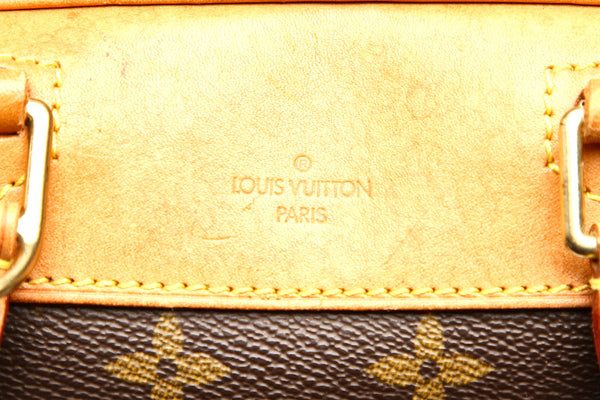 ルイ ヴィトン モノグラム ドーヴィル M47270 ブラウン 茶 PVC レザー ハンドバッグ レディース LOUIS VUITTON 中古
