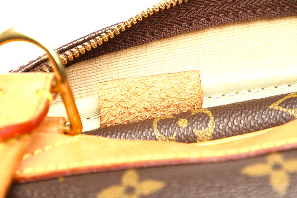 ルイ ヴィトン モノグラム ドーヴィル M47270 ブラウン 茶 PVC レザー ハンドバッグ レディース LOUIS VUITTON 中古