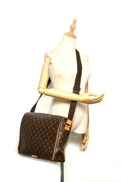 ルイ ヴィトン モノグラム アベス M45257 ブラウン 茶 PVC レザー ショルダーバッグ ユニセックス LOUIS VUITTON 中古