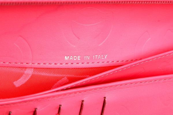 シャネル カンボンライン ブラック ピンク レザー 長財布 レディース CHANEL 中古