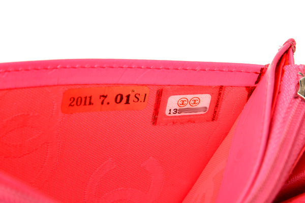 シャネル カンボンライン ブラック ピンク レザー 長財布 レディース CHANEL 中古