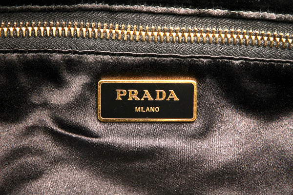 プラダ ブラウン ブラック ホワイト スパンコール トートバッグ レディース PRADA 中古