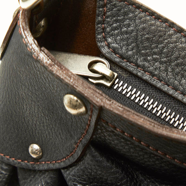 ルイ ヴィトン マヒナ ソーラーGM M95765 ブラック レザー 肩掛け ショルダーバッグ レディース LOUIS VUITTON 【中古】
