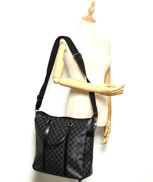 ルイ ヴィトン ダミエグラフィット タダオ N51192 ブラック 黒 PVC レザー トートバッグ メンズ LOUIS VUITTON 中古