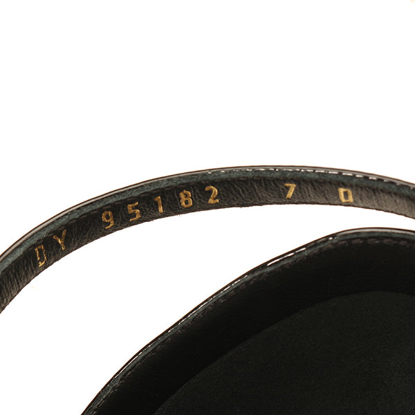 サルヴァトーレフェラガモ ガンチーニ アンクルネック ブラック パテントレザー サンダル レディース Salvatore Ferragamo 【中古】