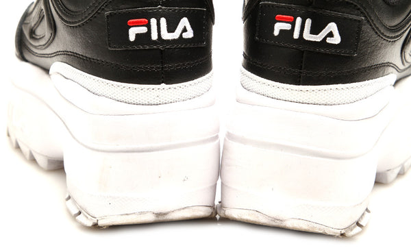 フィラ ブラック レザー スニーカー レディース FILA 中古