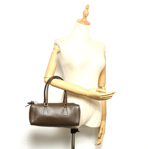 プラダ BR0488 カーキ レザー ボストンバッグ レディース PRADA 中古