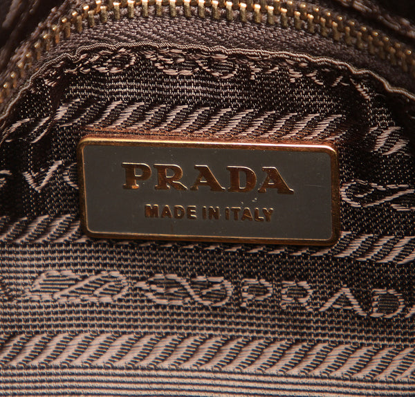 プラダ BR0488 カーキ レザー ボストンバッグ レディース PRADA 中古