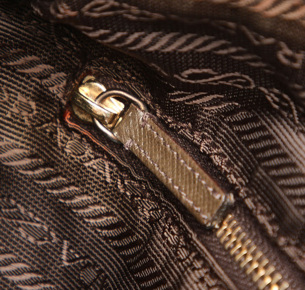 プラダ BR0488 カーキ レザー ボストンバッグ レディース PRADA 中古