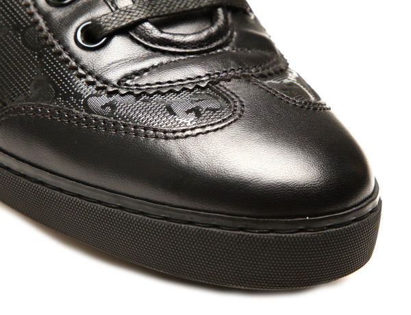 グッチ GGインプリメ 246344 ブラック PVC レザー スニーカー レディース GUCCI 中古