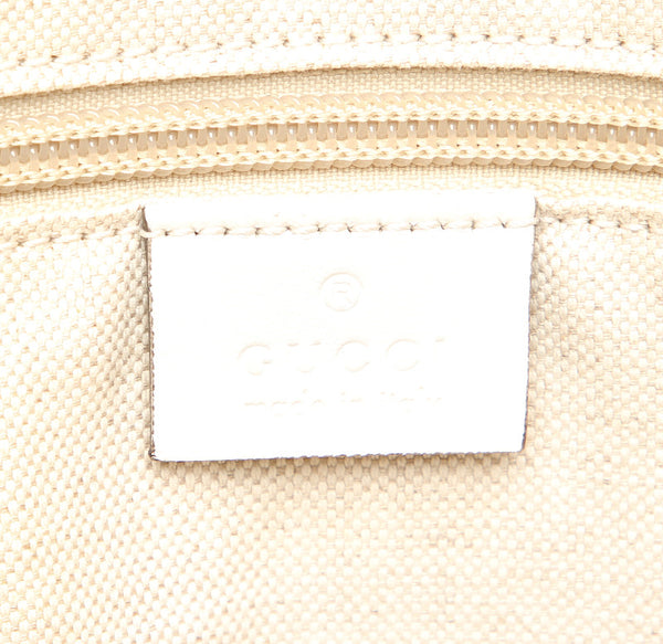 グッチ ハート 282489 ネイビー ホワイト キャンバス レザー トートバッグ レディース GUCCI 中古