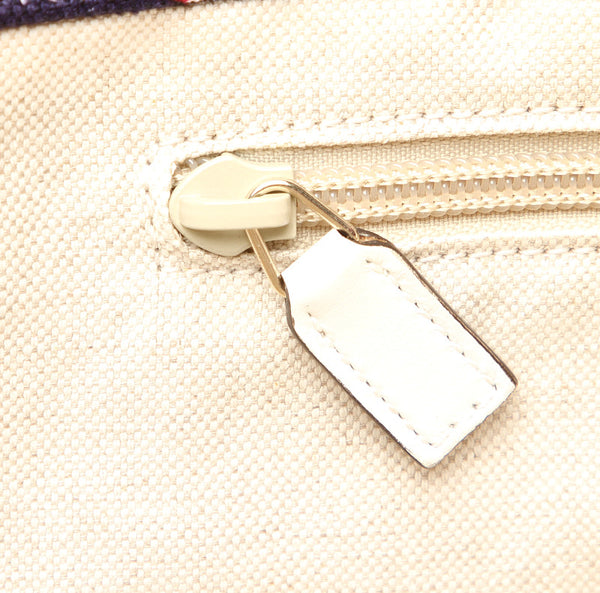 グッチ ハート 282489 ネイビー ホワイト キャンバス レザー トートバッグ レディース GUCCI 中古