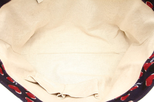 グッチ ハート 282489 ネイビー ホワイト キャンバス レザー トートバッグ レディース GUCCI 中古