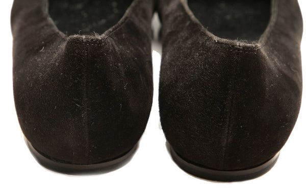 サルヴァトーレフェラガモ ブラック ブラウン スウェード バレエシューズ レディース Salvatore Ferragamo 【中古】