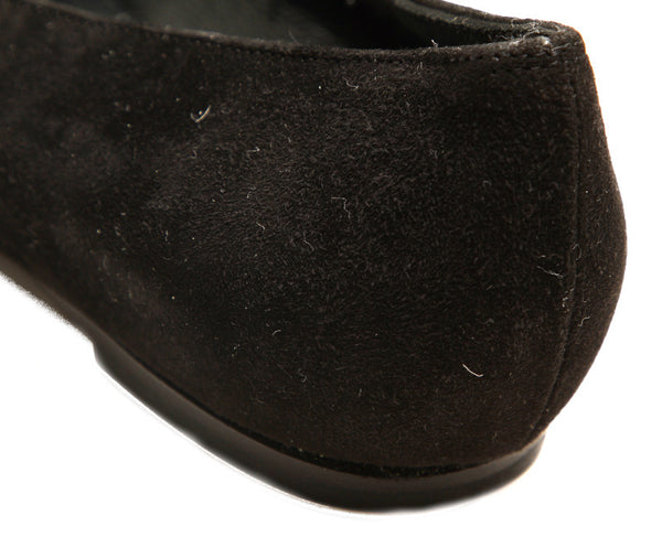 サルヴァトーレフェラガモ ブラック ブラウン スウェード バレエシューズ レディース Salvatore Ferragamo 【中古】