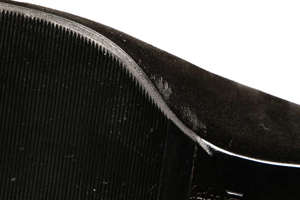 サルヴァトーレフェラガモ ブラック ブラウン スウェード バレエシューズ レディース Salvatore Ferragamo 【中古】