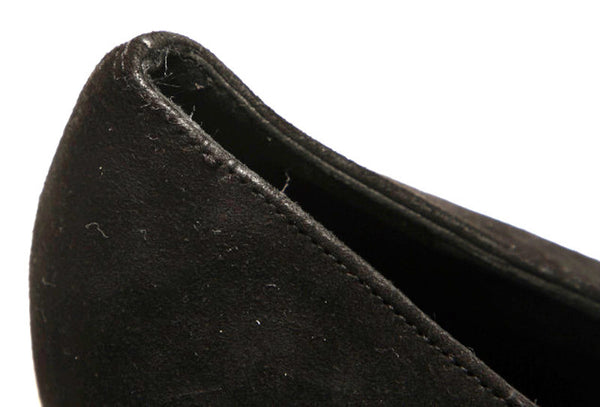 サルヴァトーレフェラガモ ブラック ブラウン スウェード バレエシューズ レディース Salvatore Ferragamo 【中古】