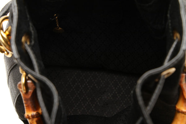 グッチ バンブー 001 2040 657 ブラック 黒 レザー スウェード ショルダーバッグ レディース GUCCI 中古