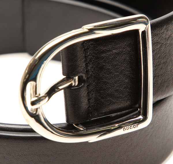 グッチ 138612 ブラック 黒 レザー ベルト レディース GUCCI 中古