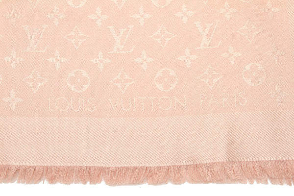 ルイ ヴィトン モノグラム  M72046 ピンク シルク ウール ショール レディース LOUIS VUITTON 中古