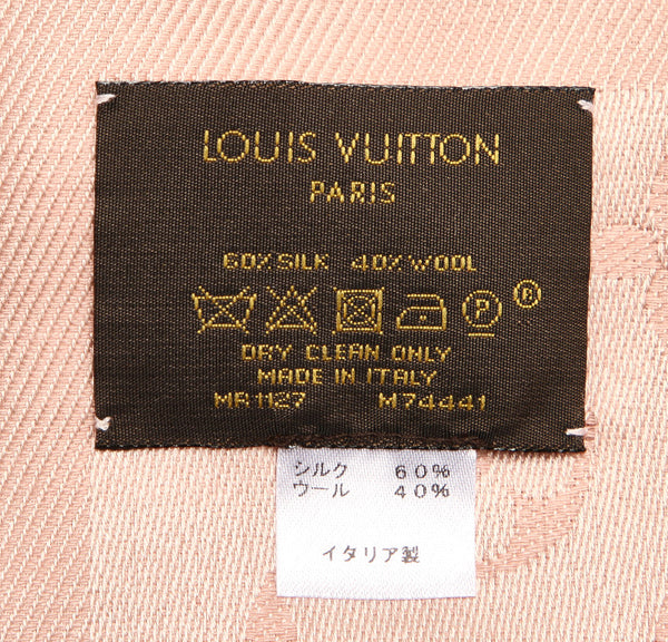 ルイ ヴィトン モノグラム  M72046 ピンク シルク ウール ショール レディース LOUIS VUITTON 中古