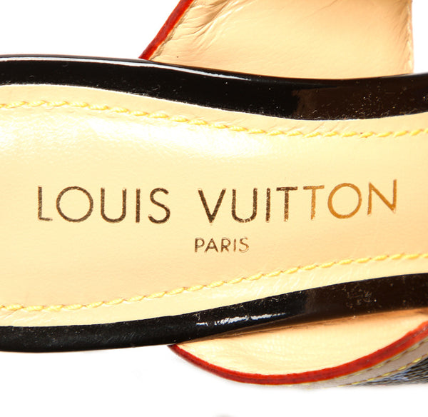 ルイ ヴィトン マルチ モノグラム ブラック ブラウン PVC レザー サンダル レディース LOUIS VUITTON 中古