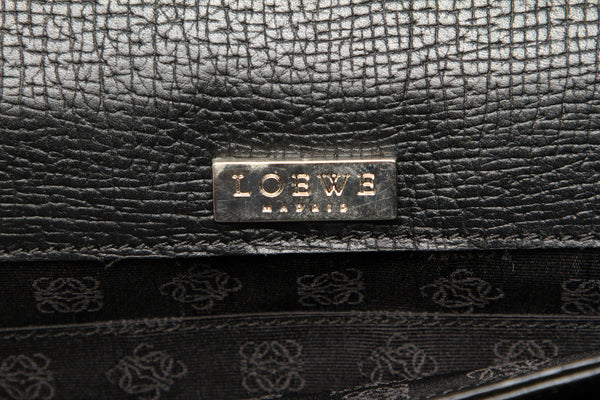 ロエベ ブラック レザー 肩掛け ショルダーバッグ レディース LOEWE 【中古】