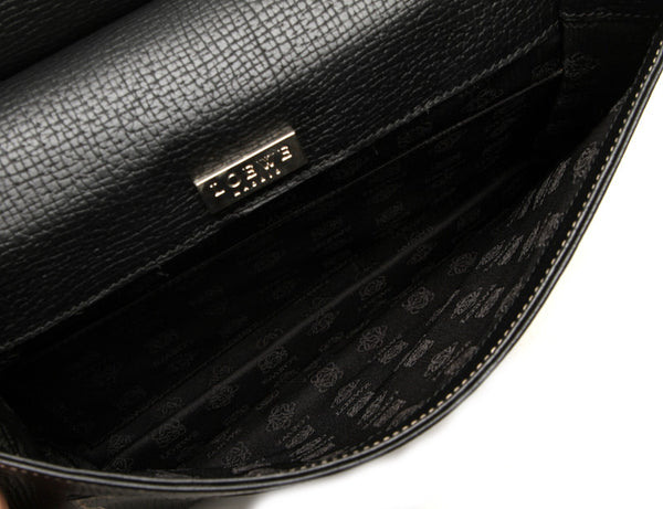 ロエベ ブラック レザー 肩掛け ショルダーバッグ レディース LOEWE 【中古】