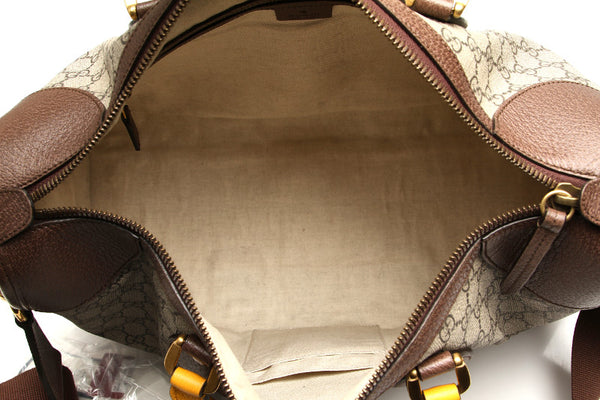 グッチ GGスプリーム タイガー 480500 ブラウン イエロー PVC レザー ハンドバッグ レディース GUCCI 中古