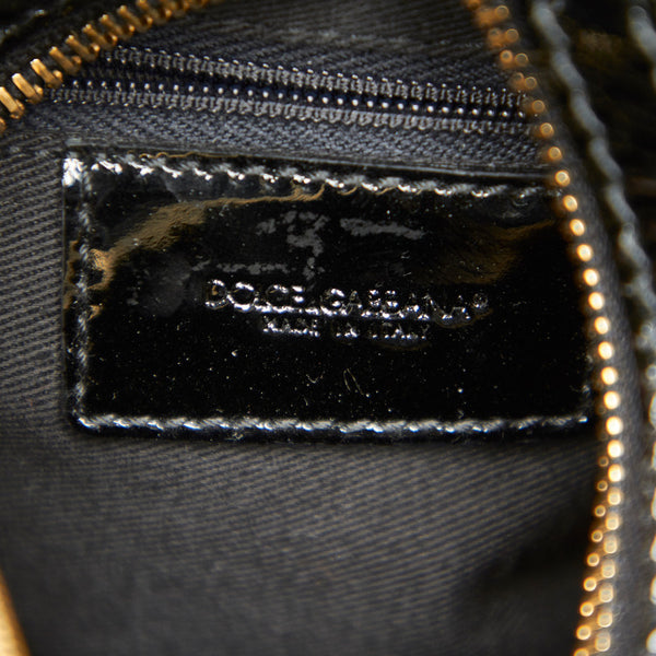 ドルチェアンドガッバーナ クリア ブラック ビニール パテントレザー ハンドバッグ ショルダーバッグ 2WAY レディース DOLCE&GABBANA 【中古】