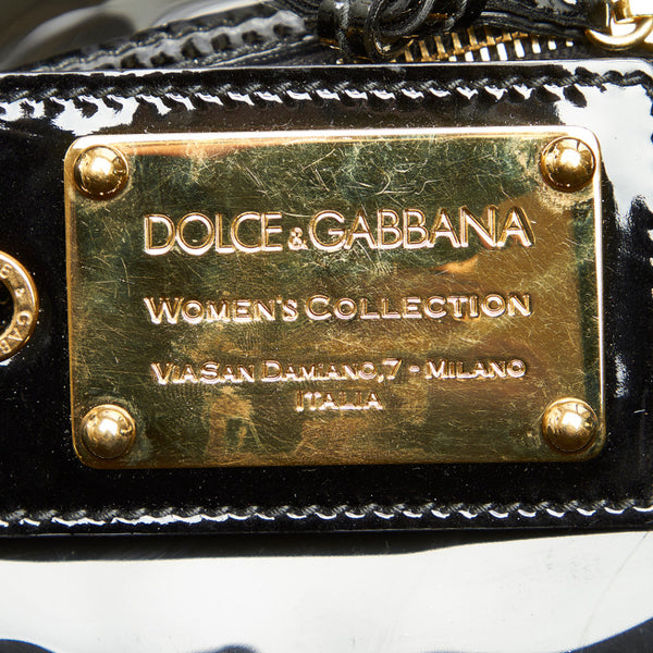ドルチェアンドガッバーナ クリア ブラック ビニール パテントレザー ハンドバッグ ショルダーバッグ 2WAY レディース DOLCE&GABBANA 【中古】